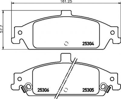 Hella 8DB 355 020-911 комплект тормозных колодок, дисковый тормоз на CHEVROLET ALERO