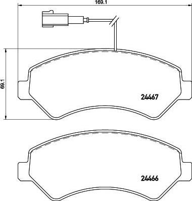 Hella 8DB 355 021-281 комплект тормозных колодок, дисковый тормоз на FIAT DUCATO c бортовой платформой/ходовая часть (250, 290)