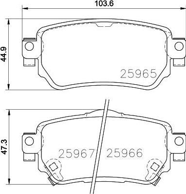 Hella 8DB 355 021-491 комплект тормозных колодок, дисковый тормоз на NISSAN QASHQAI (J11, J11_)