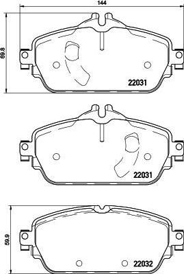 Hella 8DB 355 021-541 комплект тормозных колодок, дисковый тормоз на MERCEDES-BENZ C-CLASS T-Model (S205)