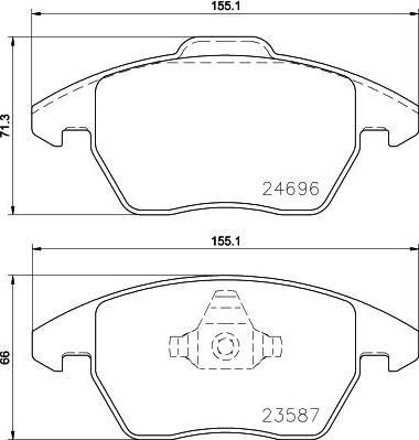 Hella 8DB 355 023-151 комплект тормозных колодок, дисковый тормоз на AUDI A1 (8X1, 8XK, 8XF)