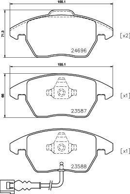 Hella 8DB 355 023-161 комплект тормозных колодок, дисковый тормоз на AUDI TT (8J3)