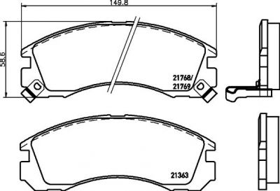 Hella 8DB 355 026-951 комплект тормозных колодок, дисковый тормоз на MITSUBISHI OUTLANDER III (GG_W, GF_W, ZJ)