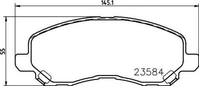 Hella 8DB 355 027-711 комплект тормозных колодок, дисковый тормоз на MITSUBISHI OUTLANDER III (GG_W, GF_W, ZJ)