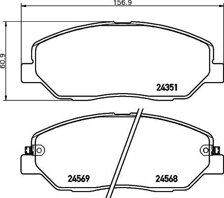 Hella 8DB 355 028-481 комплект тормозных колодок, дисковый тормоз на HYUNDAI SANTA FE III (DM)