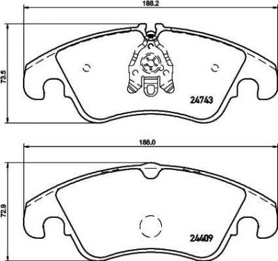 HELLA Колодки тормозные AUDI A4/A4 ALLROAD/A5/Q5 1.8-3.2 07- передние с датч. (4G0698151, 8DB355013-751)