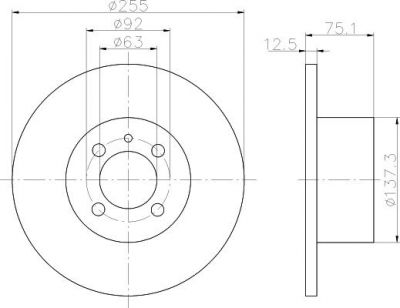 Hella 8DD 355 100-161 тормозной диск на 3 (E21)