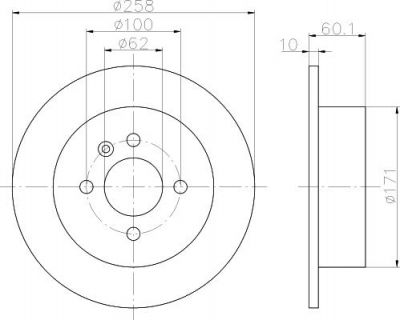 Hella 8DD 355 100-351 тормозной диск на 3 (E30)