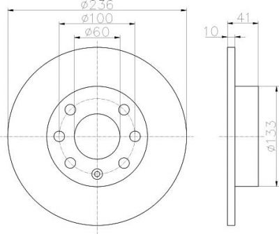 Hella 8DD 355 100-411 тормозной диск на OPEL KADETT E Наклонная задняя часть (33_, 34_, 43_, 44_)