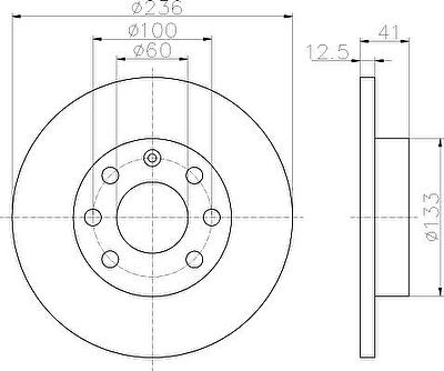 Hella 8DD 355 100-431 тормозной диск на OPEL KADETT E Combo (38_, 48_)