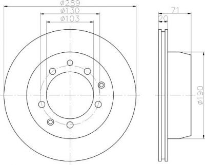 Hella 8DD 355 100-441 тормозной диск на PORSCHE 928