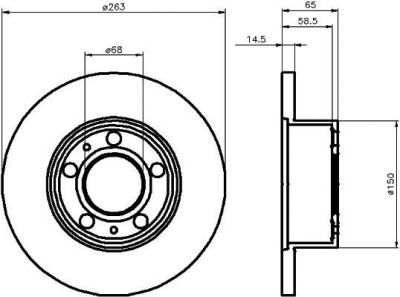 Hella 8DD 355 100-451 тормозной диск на VOLVO 240 Kombi (P245)