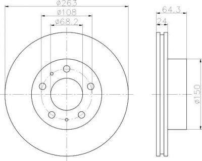 Hella 8DD 355 100-461 тормозной диск на VOLVO 240 Kombi (P245)