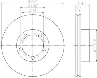 Hella 8DD 355 101-021 тормозной диск на OPEL MONZA A (22_)