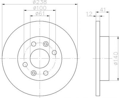 Hella 8DD 355 101-241 тормозной диск на RENAULT LOGAN I универсал (KS_)