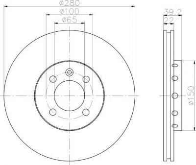 Hella 8DD 355 101-831 тормозной диск на VW PASSAT Variant (3A5, 35I)