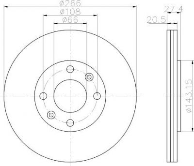 Hella 8DD 355 102-051 тормозной диск на PEUGEOT PARTNER фургон (5)