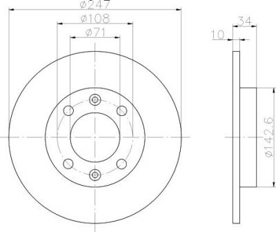 Hella 8DD 355 102-061 тормозной диск на PEUGEOT 405 II Break (4E)