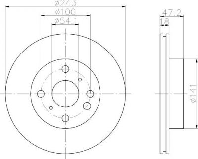 Hella 8DD 355 102-181 тормозной диск на TOYOTA MR 2 I (AW1_)