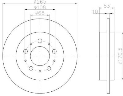 Hella 8DD 355 102-261 тормозной диск на VOLVO 960 Kombi (965)