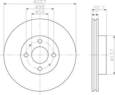 Hella 8DD 355 102-301 тормозной диск на FIAT CROMA (154)