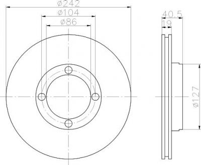 Hella 8DD 355 103-271 тормозной диск на HYUNDAI ACCENT I (X-3)