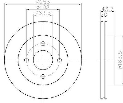 Hella 8DD 355 103-391 тормозной диск на FORD MONDEO I (GBP)