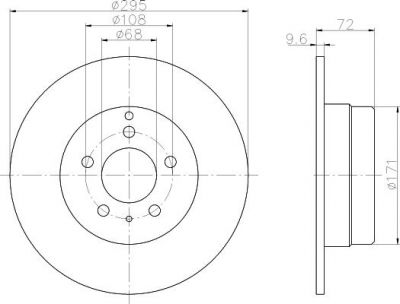 Hella 8DD 355 103-691 тормозной диск на VOLVO C70 I кабрио