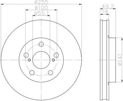 Hella 8DD 355 104-901 тормозной диск на TOYOTA CARINA E Sportswagon (_T19_)