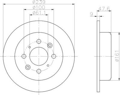 Hella 8DD 355 104-951 тормозной диск на HONDA CIVIC VI Hatchback (EJ, EK)