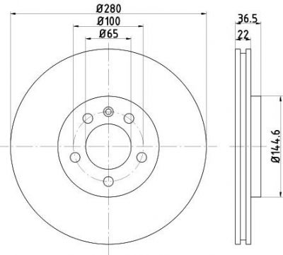 Hella 8DD 355 105-381 тормозной диск на SKODA OCTAVIA Combi (1U5)