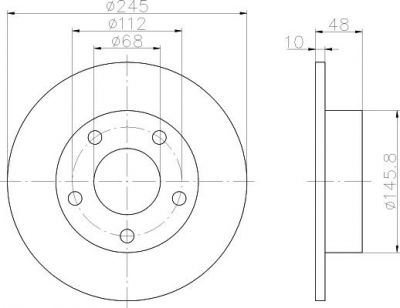 Hella 8DD 355 105-681 тормозной диск на VW PASSAT Variant (3B6)