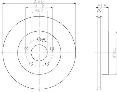 Hella 8DD 355 105-821 тормозной диск на MERCEDES-BENZ M-CLASS (W163)