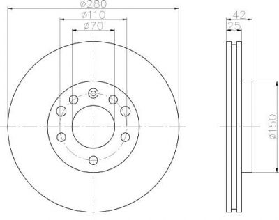 Hella 8DD 355 106-071 тормозной диск на OPEL ZAFIRA A (F75_)