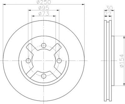 Hella 8DD 355 106-331 тормозной диск на NISSAN VANETTE автобус (C22)