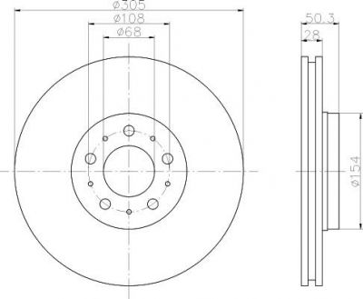 Hella 8DD 355 107-071 тормозной диск на VOLVO XC70 CROSS COUNTRY