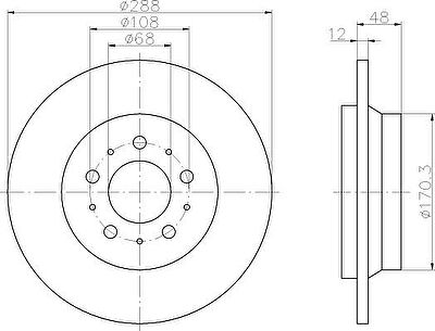 Hella 8DD 355 107-091 тормозной диск на VOLVO XC70 CROSS COUNTRY