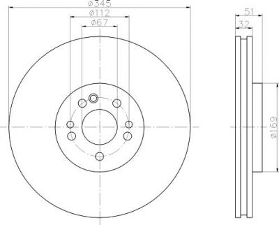 Hella 8DD 355 107-211 тормозной диск на MERCEDES-BENZ M-CLASS (W163)