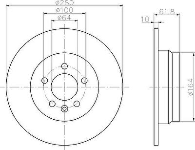 Hella 8DD 355 107-261 тормозной диск на MG MG ZT- T