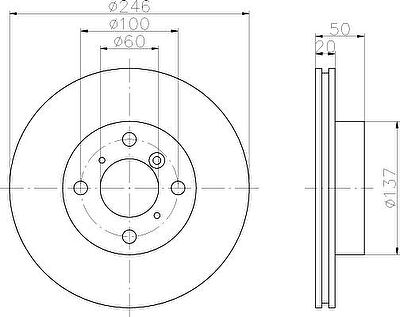 Hella 8DD 355 107-391 тормозной диск на SUZUKI BALENO Наклонная задняя часть (EG)