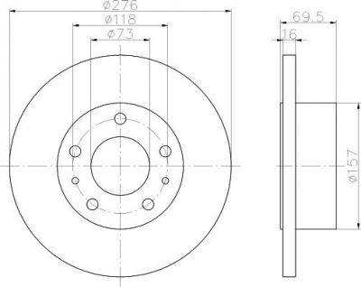 Hella 8DD 355 107-421 тормозной диск на IVECO DAILY III c бортовой платформой/ходовая часть