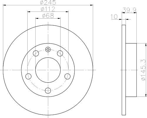 Hella 8DD 355 107-531 тормозной диск на AUDI A4 (8E2, B6)