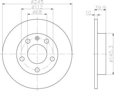 Hella 8DD 355 107-541 тормозной диск на AUDI A4 (8E2, B6)