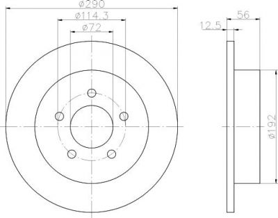 Hella 8DD 355 107-901 тормозной диск на CHRYSLER VOYAGER III (GS)