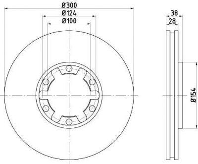 Hella 8DD 355 108-021 тормозной диск на NISSAN PATHFINDER II (R50)