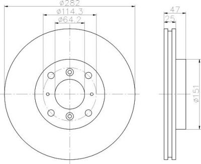 Hella 8DD 355 108-131 тормозной диск на HONDA ACCORD VI (CG, CK)