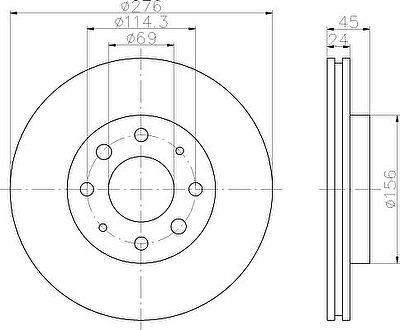 Hella 8DD 355 108-171 тормозной диск на MITSUBISHI GALANT V седан (E5_A, E7_A, E8_A)