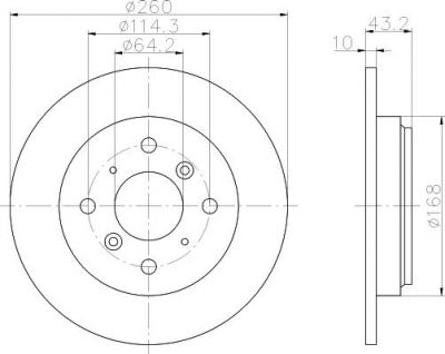 Hella 8DD 355 108-691 тормозной диск на HONDA PRELUDE IV (BB)