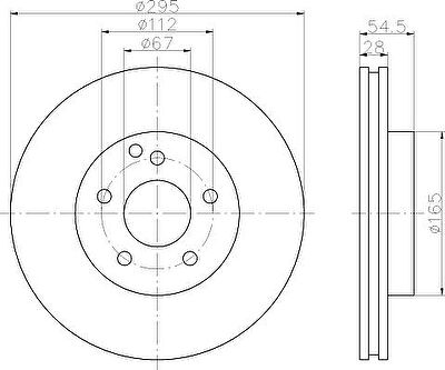 Hella 8DD 355 108-781 тормозной диск на MERCEDES-BENZ E-CLASS (W211)