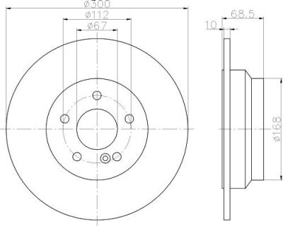 Hella 8DD 355 108-841 тормозной диск на MERCEDES-BENZ E-CLASS (W211)
